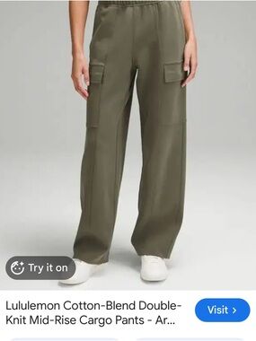 lululemon athletica Olive Green Wide-Leg Cargo Pants